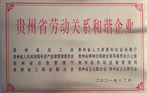 喜訊！川恒股份榮獲 “2021年度貴州省勞動關系和諧企業” 稱號